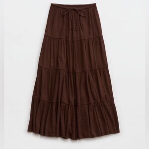 Aerie Poplin Tiered Maxi Skirt